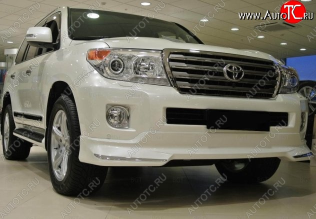 21 599 р. Накладка на передний бампер CT Toyota Land Cruiser 200 1-ый рестайлинг (2012-2015) (Неокрашенная)  с доставкой в г. Тольятти