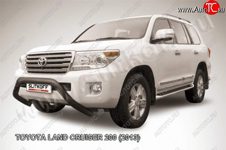 20 599 р. Кенгурятник d76 низкий широкий мини Toyota Land Cruiser 200 1-ый рестайлинг (2012-2015) (Цвет: серебристый)  с доставкой в г. Тольятти