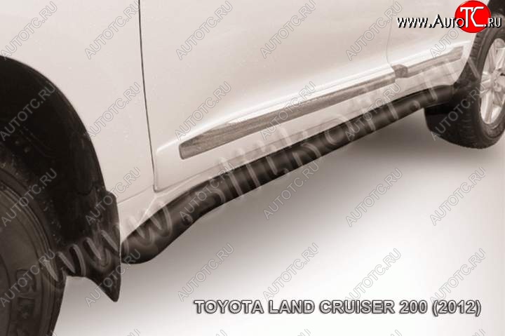 13 199 р. Защита порогов Slitkoff Toyota Land Cruiser 200 1-ый рестайлинг (2012-2015) (Цвет: серебристый)  с доставкой в г. Тольятти