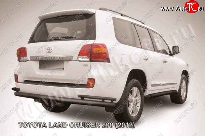 15 499 р. Защита задняя Slitkoff Toyota Land Cruiser 200 1-ый рестайлинг (2012-2015) (Цвет: серебристый)  с доставкой в г. Тольятти