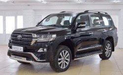 26 499 р. Защита переднего бампера (Ø63 мм с надписью, нержавейка) SLITKOFF Toyota Land Cruiser 200 2-ой рестайлинг (2015-2021)  с доставкой в г. Тольятти. Увеличить фотографию 2