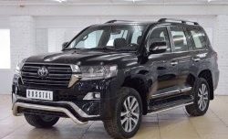 21 599 р. Защита переднего бампера (Ø63 мм волна, нержавейка) SLITKOFF Toyota Land Cruiser 200 2-ой рестайлинг (2015-2021)  с доставкой в г. Тольятти. Увеличить фотографию 2