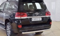 17 899 р. Защита заднего бампера (Ø76 мм дуга, нержавейка) SLITKOFF Toyota Land Cruiser 200 2-ой рестайлинг (2015-2021)  с доставкой в г. Тольятти. Увеличить фотографию 2