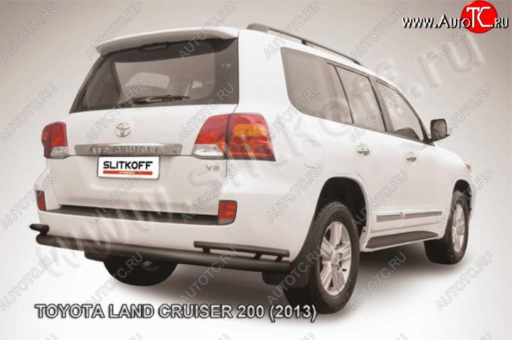 13 949 р. Защита задняя Slitkoff  Toyota Land Cruiser  200 (2012-2015) 1-ый рестайлинг (Цвет: серебристый)  с доставкой в г. Тольятти