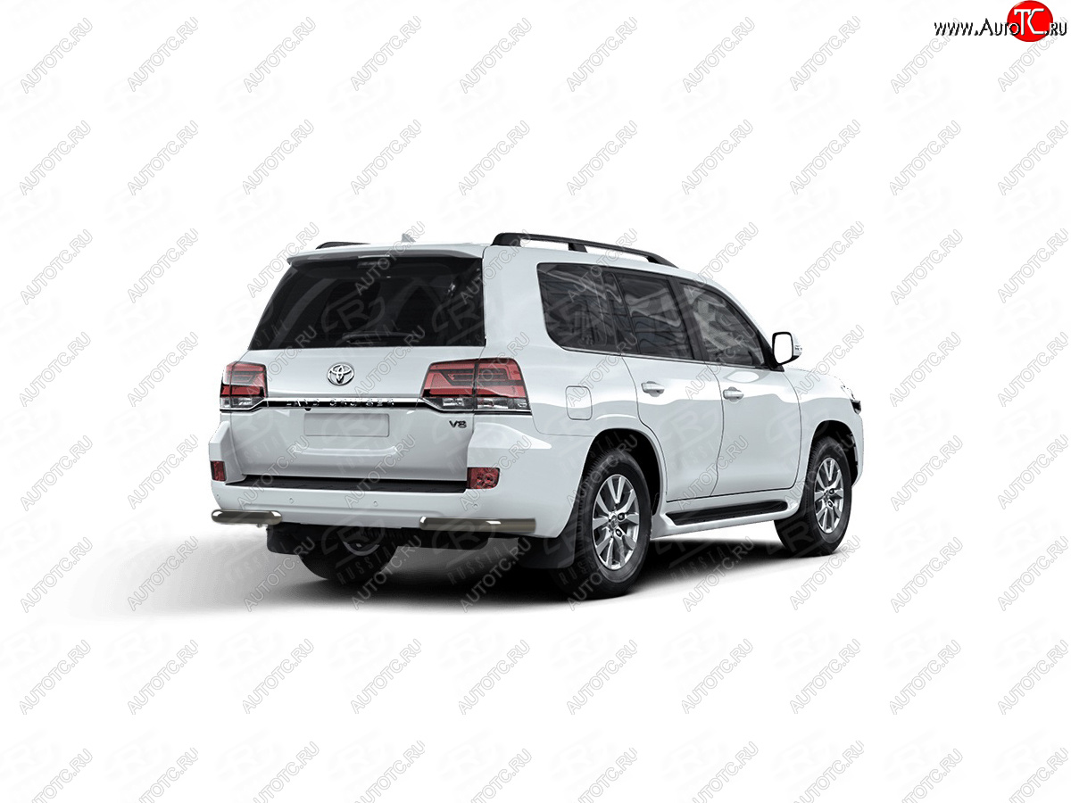 10 599 р. Защита заднего бампера (Ø63 мм уголки) SLITKOFF  Toyota Land Cruiser  200 (2015-2021) 2-ой рестайлинг (нержавейка с полимерным покрытием, черный)  с доставкой в г. Тольятти