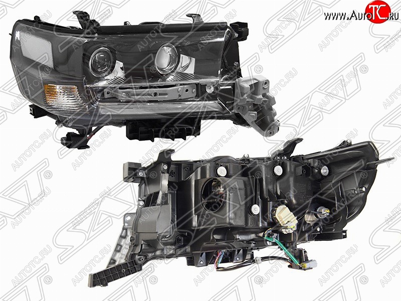 24 499 р. Правая фара передняя SAT LED EXECUTIVE BLACK/WHITE Toyota Land Cruiser 200 2-ой рестайлинг (2015-2021)  с доставкой в г. Тольятти