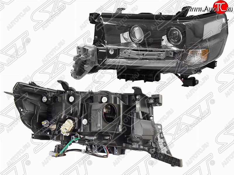 24 499 р. Левая фара передняя SAT LED EXECUTIVE BLACK/WHITE Toyota Land Cruiser 200 2-ой рестайлинг (2015-2021)  с доставкой в г. Тольятти