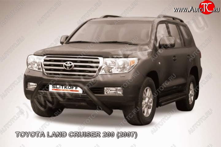 22 999 р. Кенгурятник d76 низкий широкий мини Toyota Land Cruiser 200 дорестайлинг (2007-2012) (Цвет: серебристый)  с доставкой в г. Тольятти