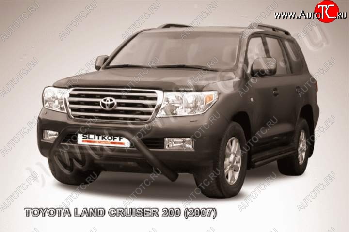 18 649 р. Кенгурятник d76 низкий широкий с перемычкой Toyota Land Cruiser 200 дорестайлинг (2007-2012) (Цвет: серебристый)  с доставкой в г. Тольятти