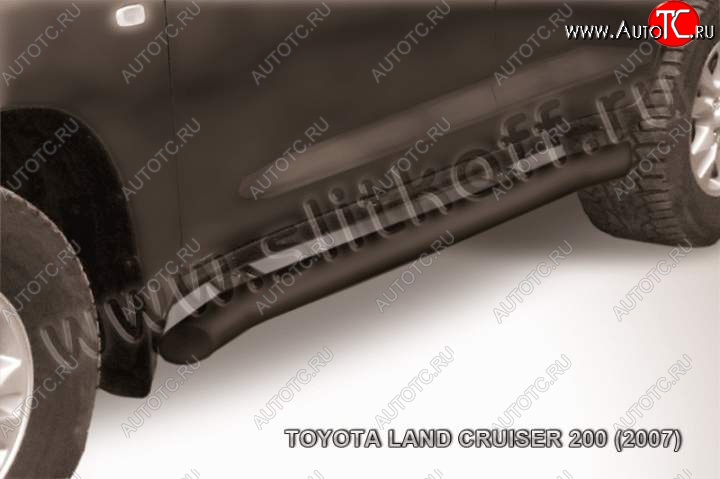 14 649 р. Защита порогов Slitkoff Toyota Land Cruiser 200 дорестайлинг (2007-2012) (Цвет: серебристый)  с доставкой в г. Тольятти