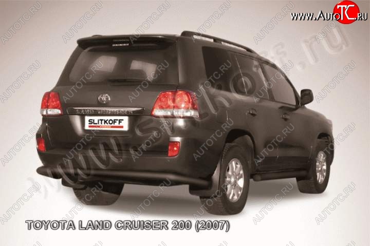 11 099 р. Защита задняя Slitkoff Toyota Land Cruiser 200 дорестайлинг (2007-2012) (Цвет: серебристый)  с доставкой в г. Тольятти