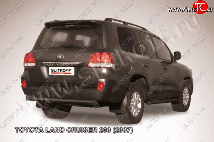 9 999 р. Защита задняя Slitkoff Toyota Land Cruiser 200 дорестайлинг (2007-2012) (Цвет: серебристый)  с доставкой в г. Тольятти