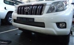 1 539 р. Сетка на бампер Russtal (хром) Toyota Land Cruiser Prado J150 дорестайлинг (2009-2013)  с доставкой в г. Тольятти. Увеличить фотографию 2