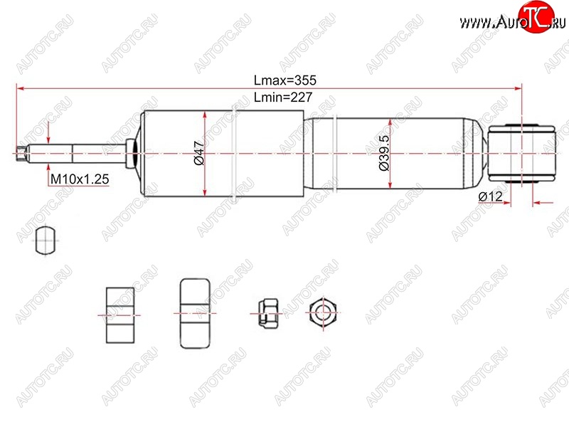 2 179 р. Амортизатор передний LH=RH SAT Toyota LiteAce Noah (1996-2001)  с доставкой в г. Тольятти