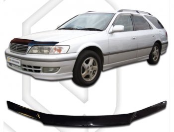 2 049 р. Дефлектор капота CA-Plastiс  Toyota Mark 2  Qualis (1997-2002) седан (серия Classic черный, Без надписи)  с доставкой в г. Тольятти. Увеличить фотографию 2