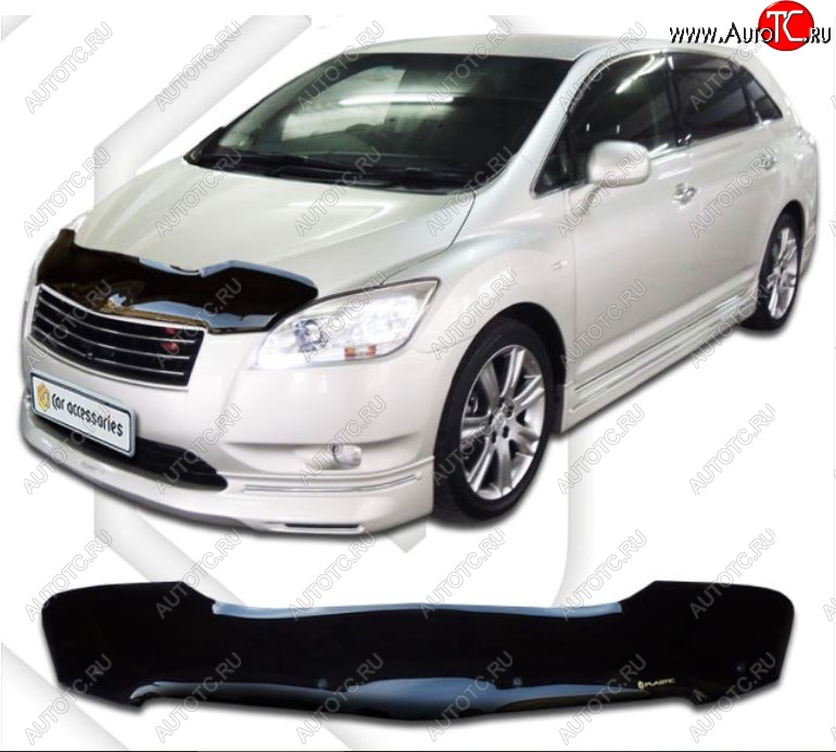 2 199 р. Дефлектор капота CA-Plastiс  Toyota Mark X ZIO  NA10 (2007-2011) дорестайлинг (Classic черный, Без надписи)  с доставкой в г. Тольятти