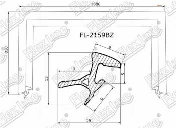 Молдинг лобового стекла FlexLine Toyota Platz рестайлинг (2002-2005)