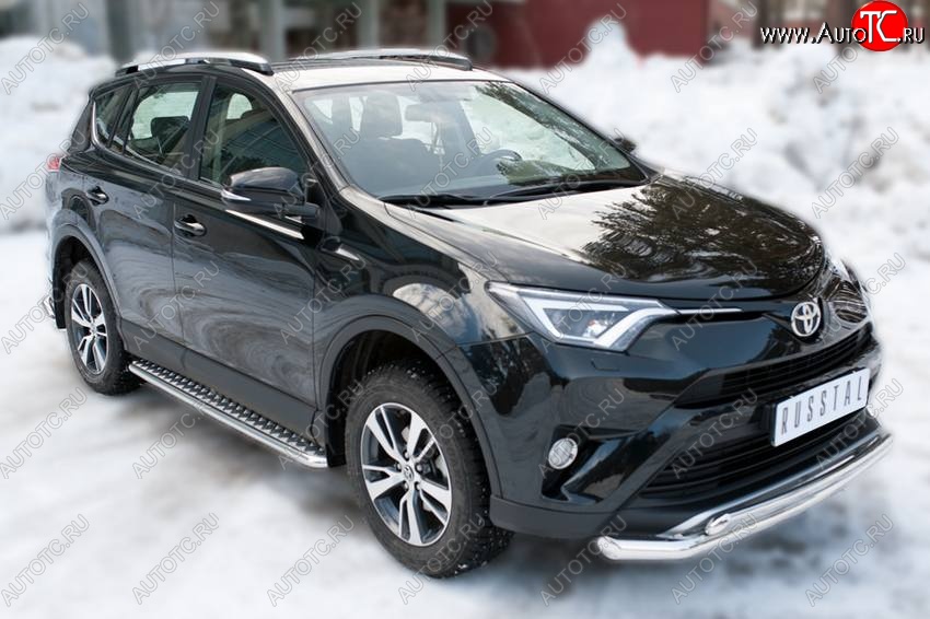 38 849 р. Широкая защита порогов с трубой диаметром 42 мм SLITKOFF v3 Toyota RAV4 XA40 5 дв. рестайлинг (2015-2019)  с доставкой в г. Тольятти