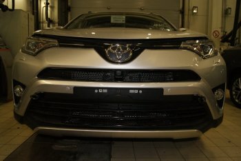 Сетка на бампер внешняя Arbori для автомобилей с камерой Toyota RAV4 XA40 5 дв. рестайлинг (2015-2019) ()