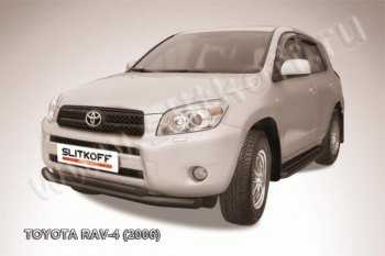 9 999 р. Защита переднего бампер Slitkoff Toyota RAV4 XA305 5 дв. дорестайлинг (2005-2009) (Цвет: серебристый)  с доставкой в г. Тольятти. Увеличить фотографию 1