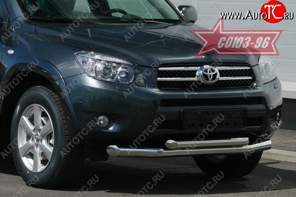 13 139 р. Защита переднего бампера двойная Souz-96 (d76/60) Toyota RAV4 XA305 5 дв. дорестайлинг (2005-2009)  с доставкой в г. Тольятти