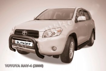 25 999 р. Защита переднего бампера Slitkoff (Ø76 мм, низкая) Toyota RAV4 XA305 5 дв. дорестайлинг (2005-2009) (Нержавейка полированная)  с доставкой в г. Тольятти. Увеличить фотографию 2