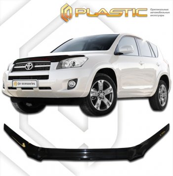 2 289 р. Дефлектор капота CA-Plastic exclusive  Toyota RAV4  XA30 (2008-2010) 5 дв. 1-ый рестайлинг, 5 дв. удлиненный 1-ый рестайлинг (серия Classic черный, Без надписи)  с доставкой в г. Тольятти. Увеличить фотографию 2