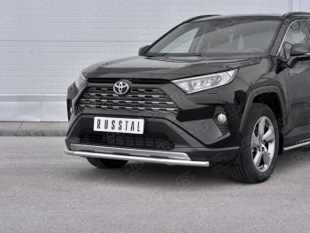 Защита переднего бампера (Ø42 мм, нержавейка) SLITKOFF Toyota (Тойота) RAV4 (рав)  XA50 (2018-2025) XA50 5 дв. дорестайлинг