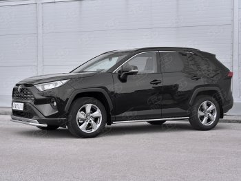 15 349 р. Защита переднего бампера (Ø42 мм, нержавейка) SLITKOFF  Toyota RAV4  XA50 (2018-2025) 5 дв. дорестайлинг  с доставкой в г. Тольятти. Увеличить фотографию 3