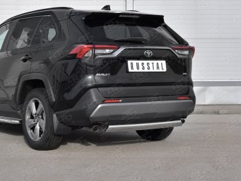 Защита заднего бампера (Ø75х42 мм, нержавейка) Russtal Toyota RAV4 XA50 5 дв. дорестайлинг (2018-2024)