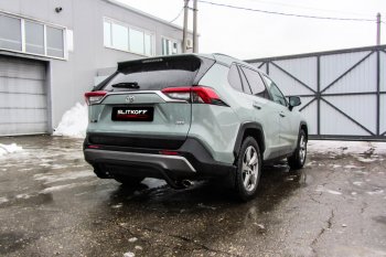 Защита заднего бампера Slitkoff (Ø57 мм, скоба) Toyota RAV4 XA50 5 дв. дорестайлинг (2018-2024)