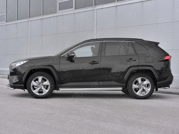 22 999 р. Пороги SLITKOFF d42 с листом Toyota RAV4 XA50 5 дв. дорестайлинг (2018-2025) (лист алюминий, труба сталь)  с доставкой в г. Тольятти. Увеличить фотографию 3