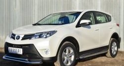 19 749 р. Защита переднего бампера (2 трубыØ63 и 42 мм, нержавейка) SLITKOFF Toyota RAV4 XA40 5 дв. дорестайлинг (2012-2015)  с доставкой в г. Тольятти. Увеличить фотографию 2