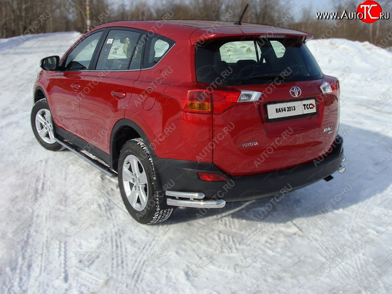 22 999 р. Защита заднего бампера (уголки двойные) ТСС 60,3/42,4 мм  Toyota RAV4  XA40 (2012-2015) 5 дв. дорестайлинг  с доставкой в г. Тольятти