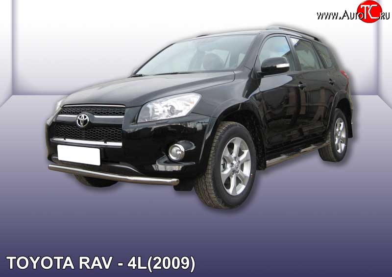 10 599 р. Одинарная защита переднего бампера из трубы диаметром 57 мм Slitkoff Toyota RAV4 XA30 5 дв. удлиненный 1-ый рестайлинг (2009-2010) (Цвет: нержавеющая полированная сталь)  с доставкой в г. Тольятти