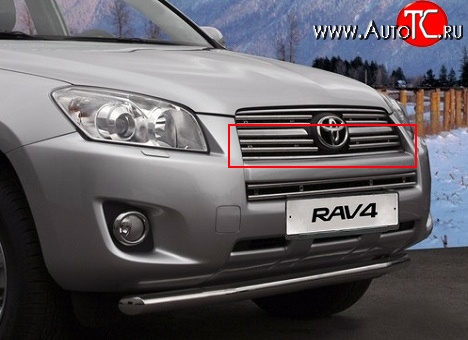 485 р. Декоративные вставки решетки радиатора Novline (нижние, двойные) Toyota RAV4 XA30 5 дв. 2-ой рестайлинг (2010-2013)  с доставкой в г. Тольятти