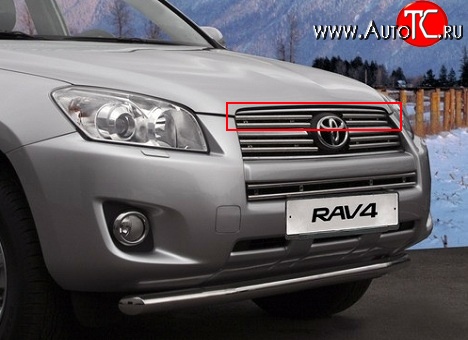 7 799 р. Декоративные вставки решетки радиатора Novline (верхние, двойные) Toyota RAV4 XA30 5 дв. 2-ой рестайлинг (2010-2013)  с доставкой в г. Тольятти