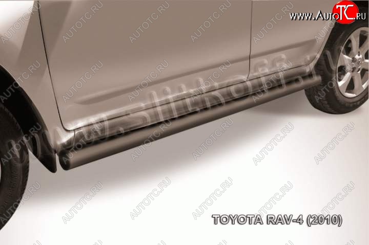 10 999 р. Защита порогов Slitkoff Toyota RAV4 XA30 5 дв. 2-ой рестайлинг (2010-2013) (Цвет: серебристый)  с доставкой в г. Тольятти