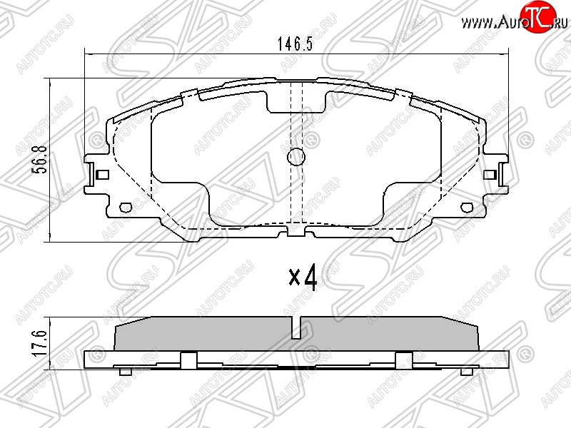 1 379 р. Колодки тормозные SAT (передние) Toyota RAV4 XA40 5 дв. дорестайлинг (2012-2015)  с доставкой в г. Тольятти