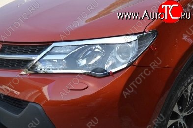 5 349 р. Накладки на фары СТ v2 Toyota RAV4 XA40 5 дв. дорестайлинг (2012-2015) (Неокрашенные)  с доставкой в г. Тольятти