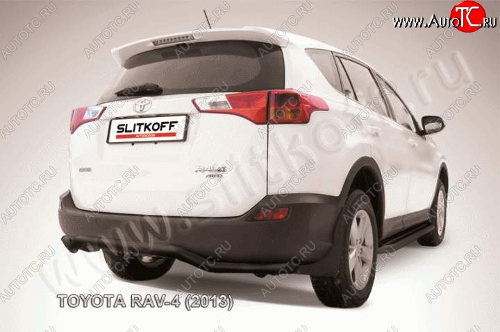 8 999 р. Защита задняя Slitkoff  Toyota RAV4  XA40 (2012-2015) 5 дв. дорестайлинг (Цвет: серебристый)  с доставкой в г. Тольятти