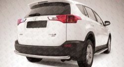 8 999 р. Защита заднего бампера из трубы диаметром 57 мм Slitkoff  Toyota RAV4  XA40 (2012-2015) 5 дв. дорестайлинг (Цвет: нержавеющая полированная сталь)  с доставкой в г. Тольятти. Увеличить фотографию 1