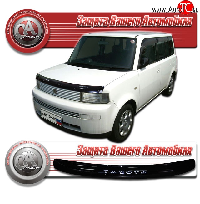 1 969 р. Дефлектор капота CA Plastic  Toyota Scion  XB (2002-2025) (Classic черный, Без надписи)  с доставкой в г. Тольятти