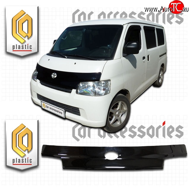 2 289 р. Дефлектор капота CA-Plastic  Toyota Town Ace  s400 (2008-2020) дорестацлинг (Classic черный, Без надписи)  с доставкой в г. Тольятти