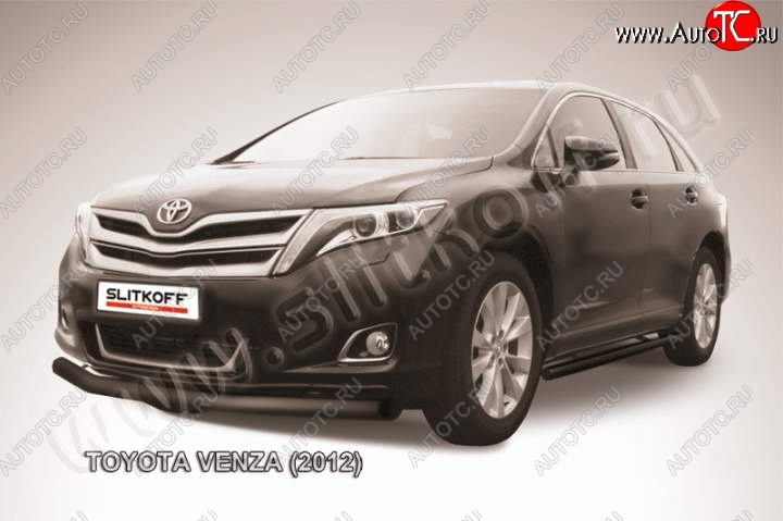 10 299 р. Защита переднего бампер d76 Slitkoff Toyota Venza GV10 рестайлинг (2012-2016) (Цвет: серебристый)  с доставкой в г. Тольятти