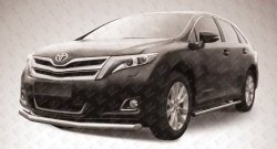 Одинарная защита переднего бампера диаметром 76 мм Slitkoff Toyota Venza GV10 рестайлинг (2012-2016)