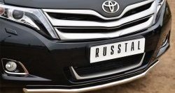 12 999 р. Одинарная защита переднего бампера диаметром 42 мм SLITKOFF Toyota Venza GV10 рестайлинг (2012-2016)  с доставкой в г. Тольятти. Увеличить фотографию 2