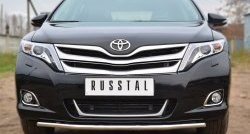 Одинарная защита переднего бампера диаметром 42 мм SLITKOFF Toyota Venza GV10 рестайлинг (2012-2016)