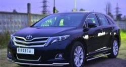 16 949 р. Защита переднего бампера (2 трубы Ø42 мм) SLITKOFF Toyota Venza GV10 рестайлинг (2012-2016) (нержавейка полированная)  с доставкой в г. Тольятти. Увеличить фотографию 3