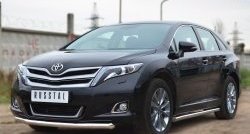 14 849 р. Защита порогов из круглой трубы диаметром 63 мм Russtal Toyota Venza GV10 рестайлинг (2012-2016) (Защита порогов с со скосами на торцах (вариант 1))  с доставкой в г. Тольятти. Увеличить фотографию 4